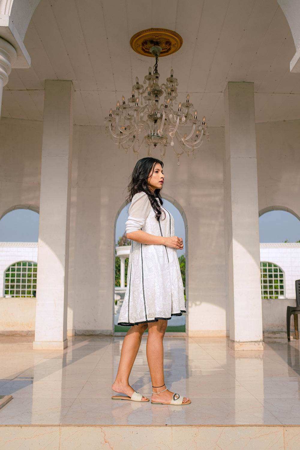 Rukhsar Chikankari Anarkali Kurta/ Dress - Monk & Mei