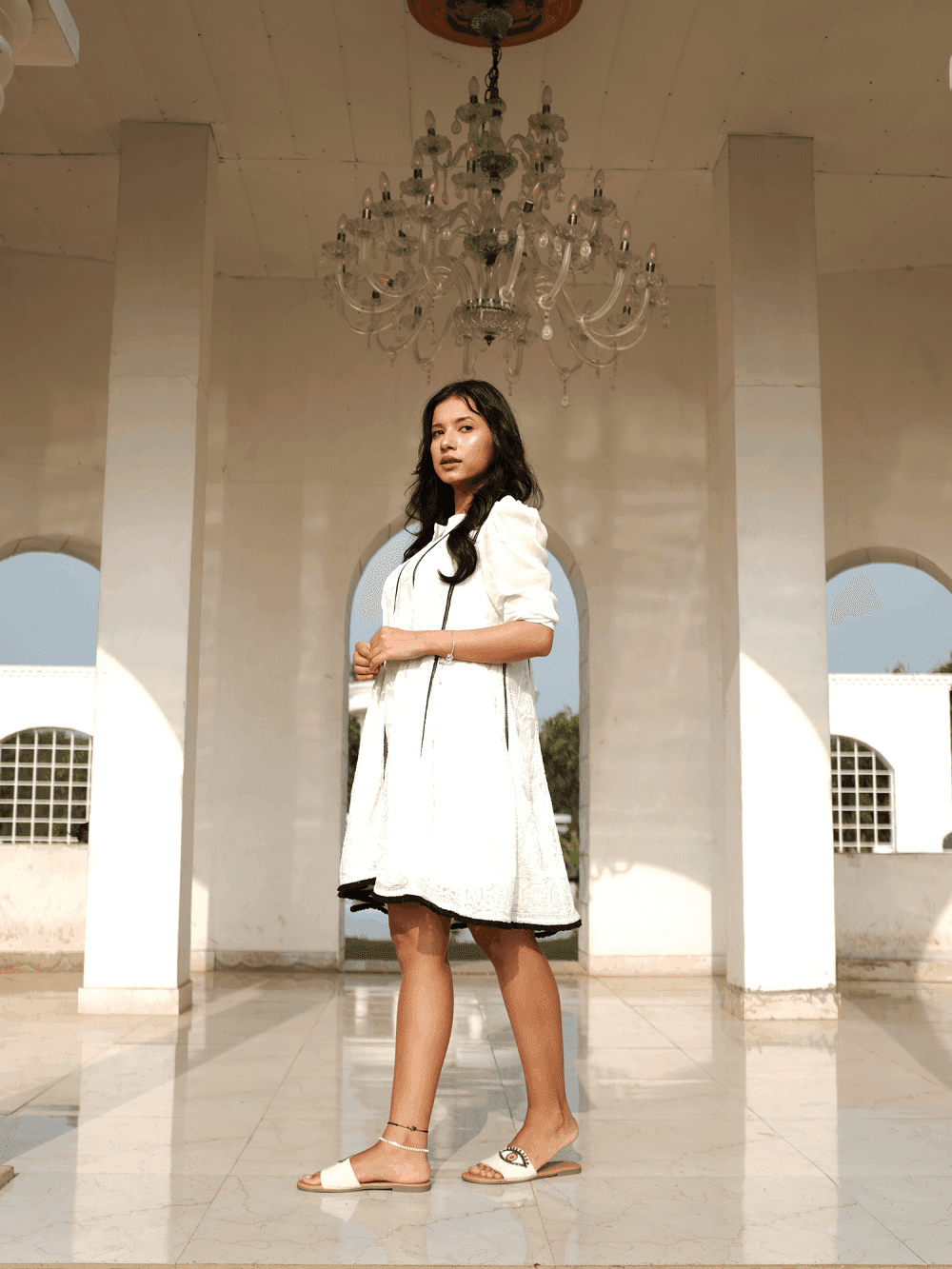 Rukhsar Chikankari Anarkali Kurta/ Dress - Monk & Mei