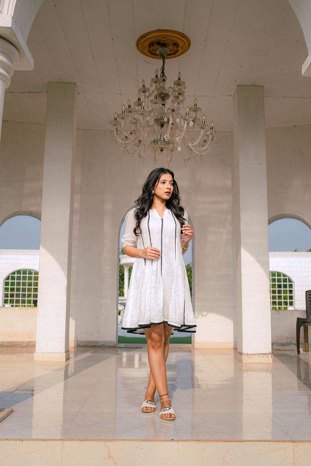 Rukhsar Chikankari Anarkali Kurta/ Dress - Monk & Mei