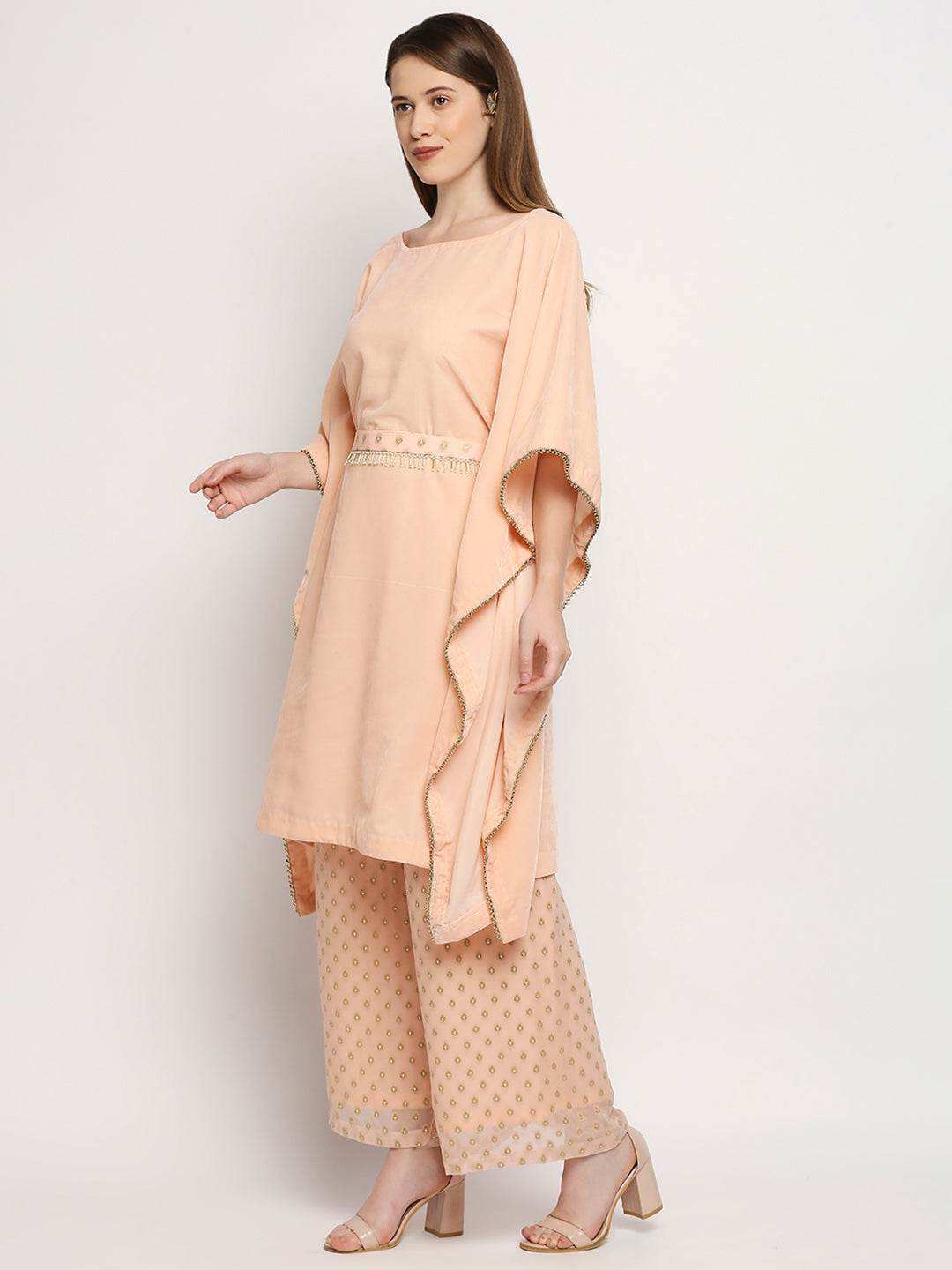 Nuuh Kaftan & Palazzo with Belt - Peach pink - Monk & Mei