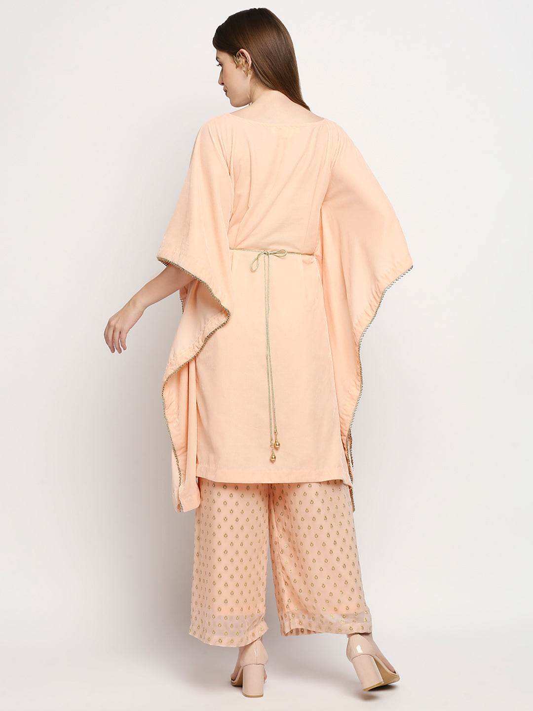 Nuuh Kaftan & Palazzo with Belt - Peach pink - Monk & Mei