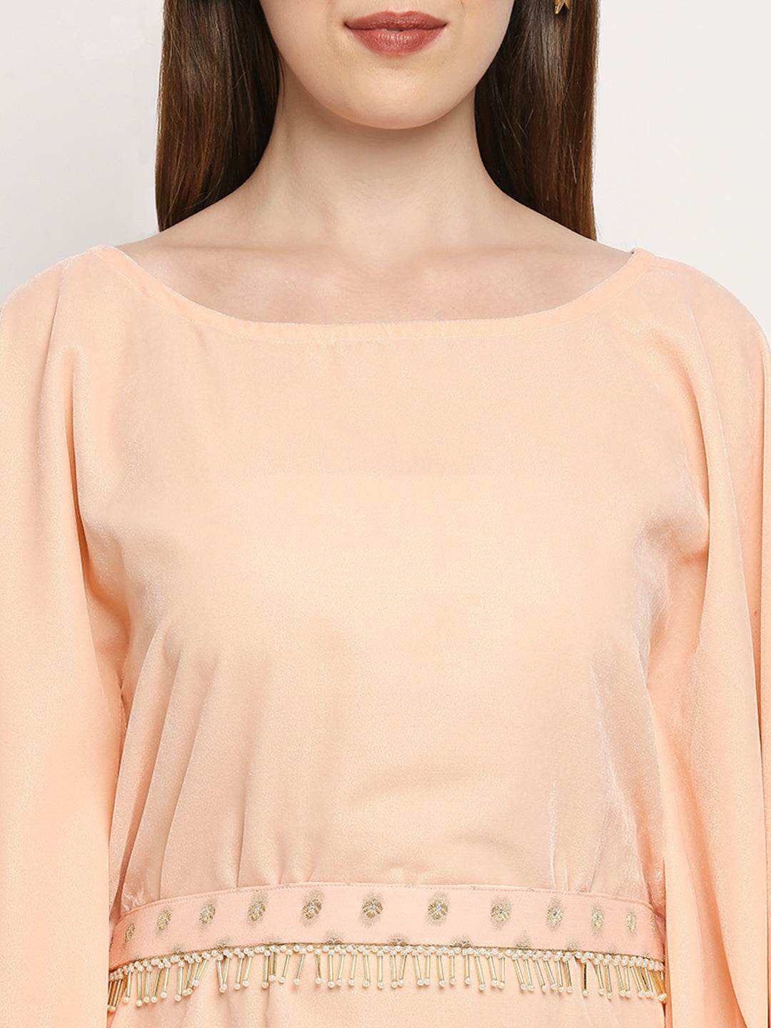 Nuuh Kaftan & Palazzo with Belt - Peach pink - Monk & Mei