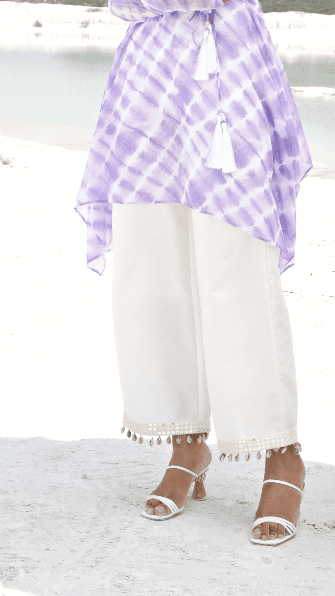 ZAARYA PANT - WHITE - Monk & Mei