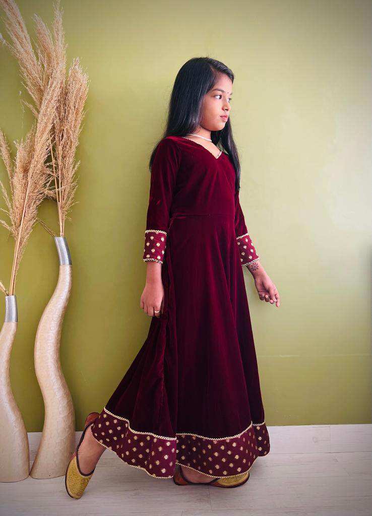 Zareen Maroon with Dupatta - Girls - Monk & Mei