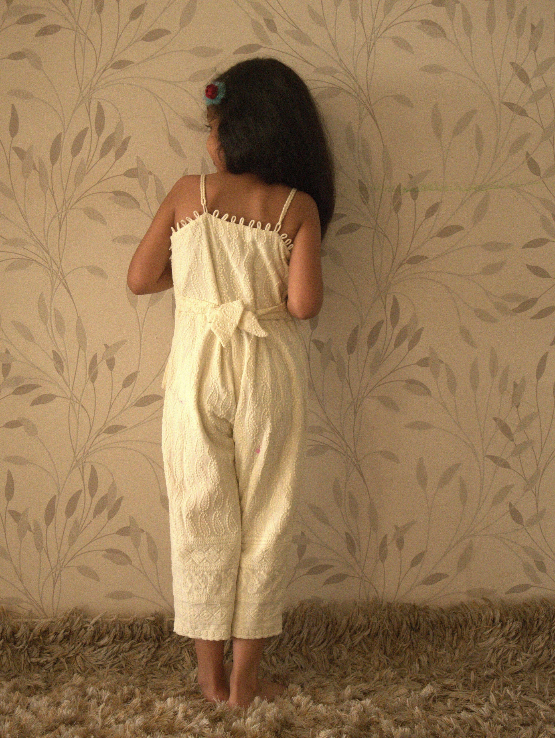 Aiko Embroidered Jumpsuit - Girls - Monk & Mei