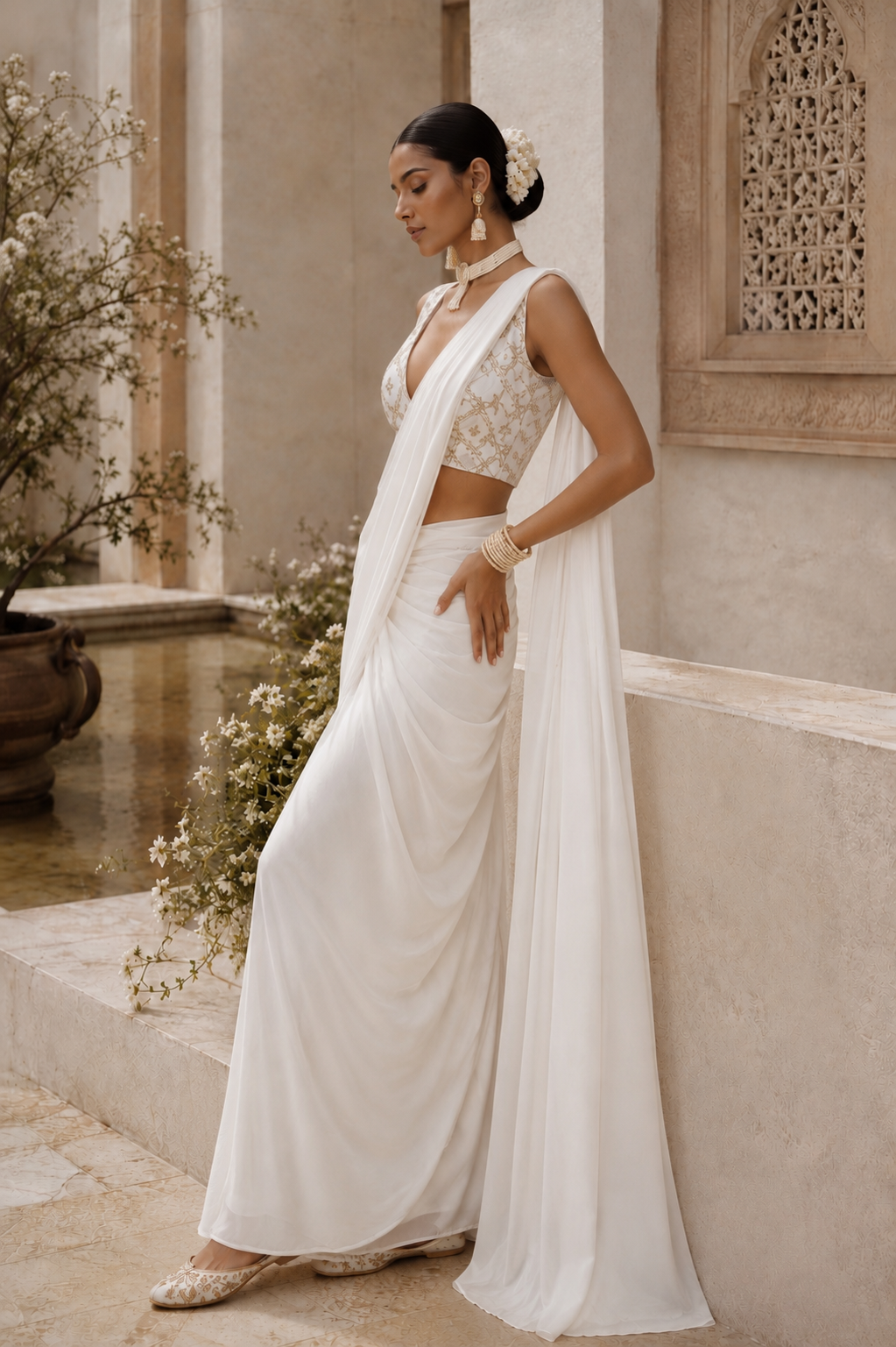 Ruhee pre draped saree set