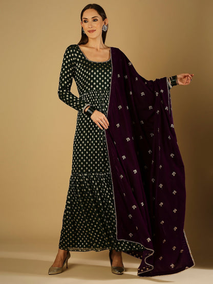 Reah-Anarkali Dress - Green