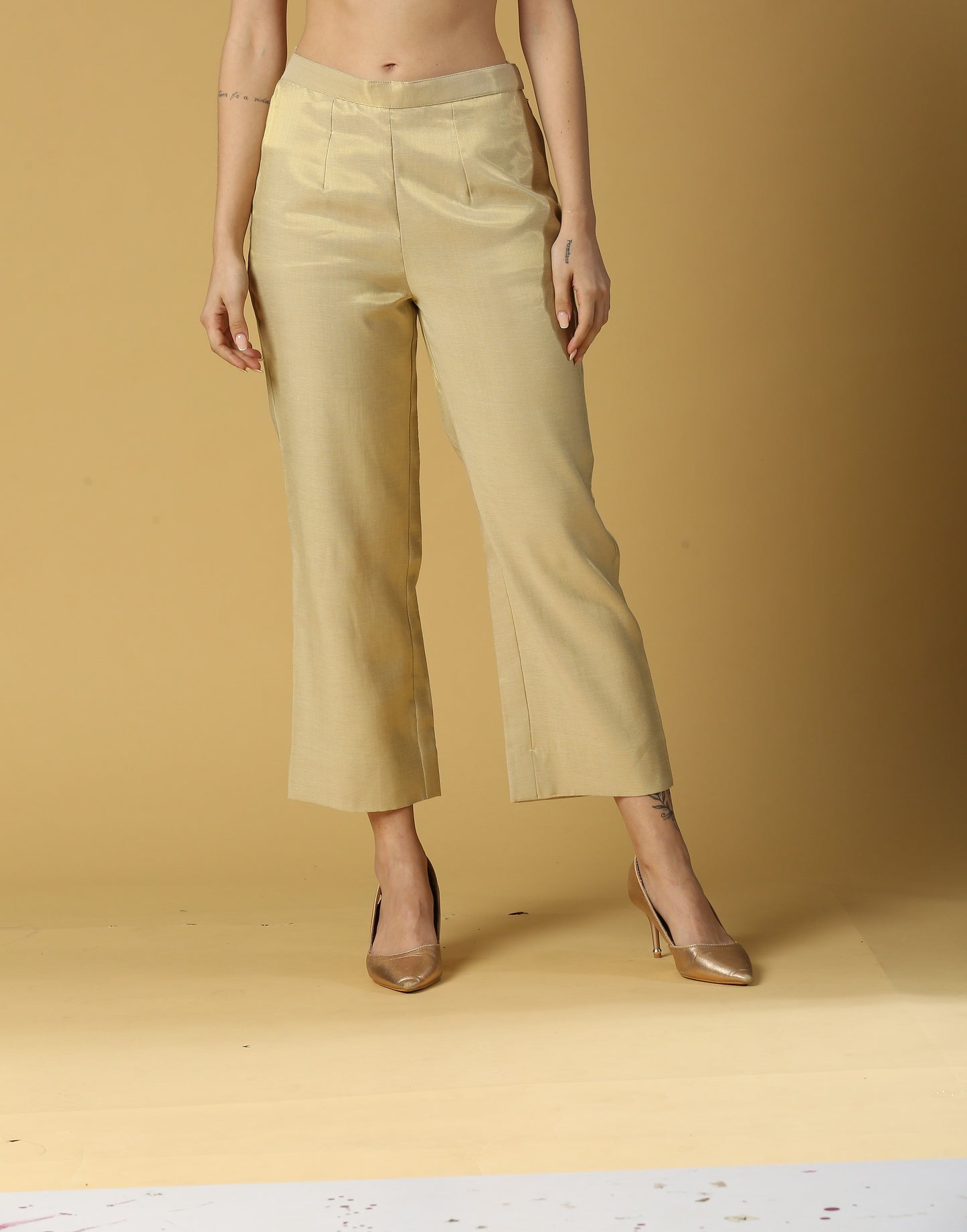 Nusrat Pant Bottoms-Gold