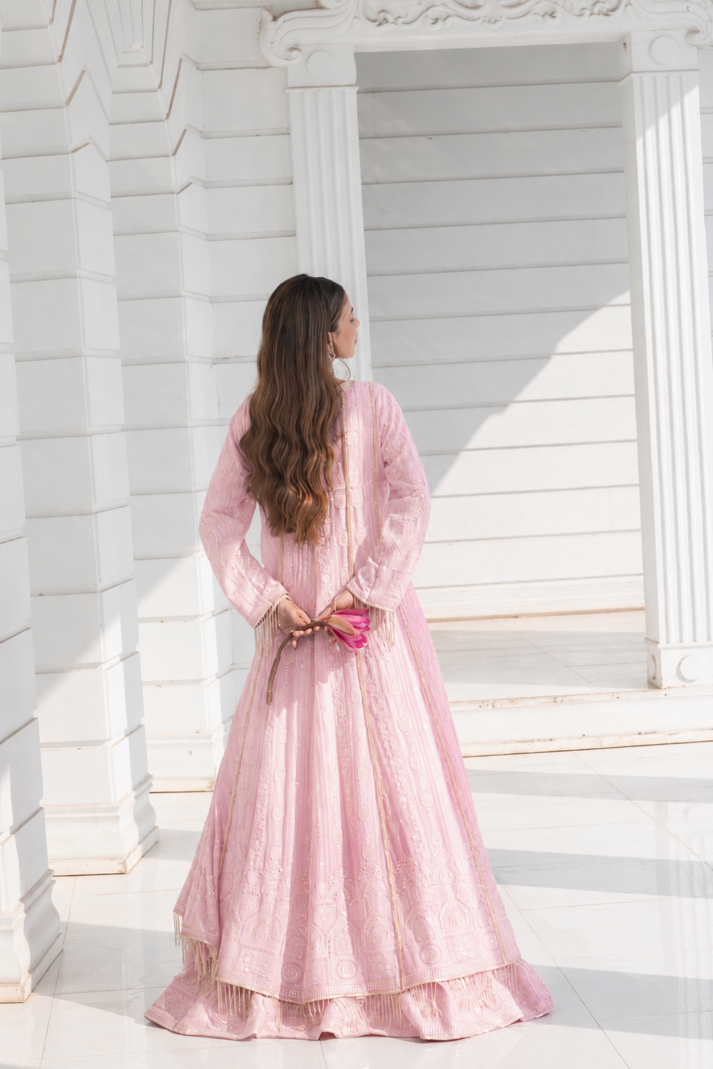 Olive Pink - Lehenga Cape Set