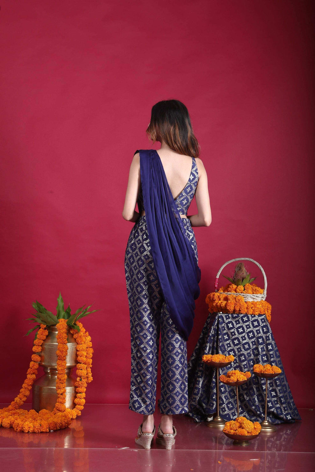 Naina- Blouse, pant and drape - Monk & Mei