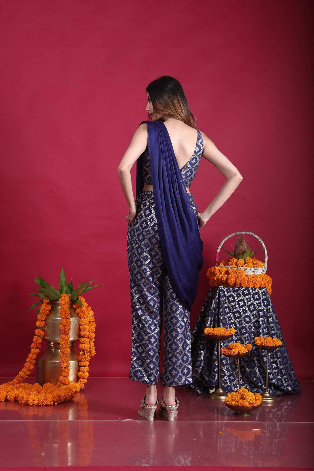 Naina- Blouse, pant and drape - Monk & Mei