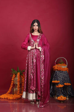 Satya-Angrakha Set-Plum Purple