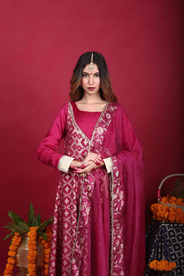 Satya-Angrakha Set-Plum Purple