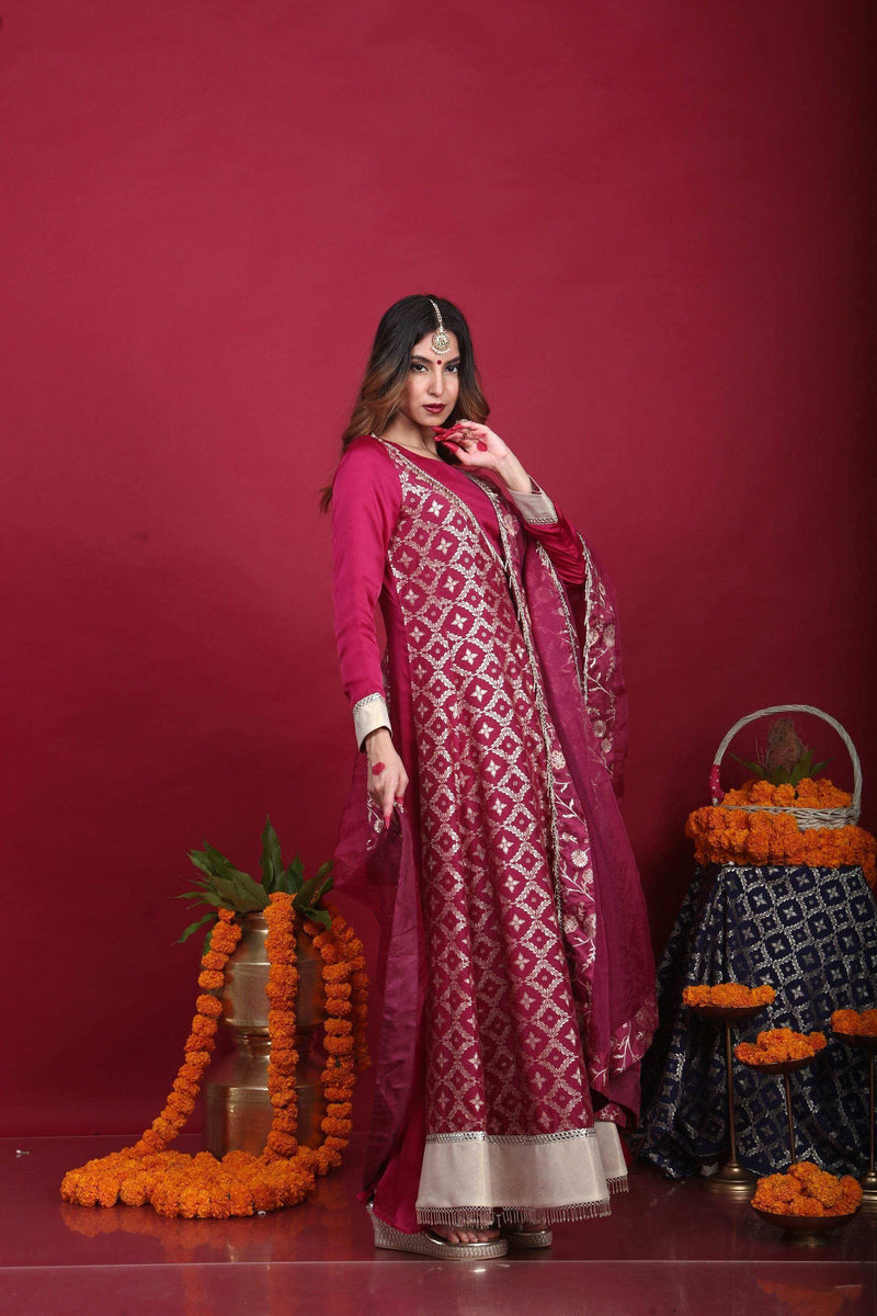Satya-Angrakha Set-Plum Purple