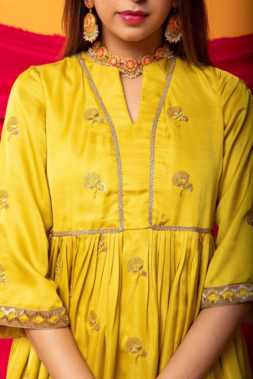 Zunera Kurta-Canary Yellow - Monk & Mei