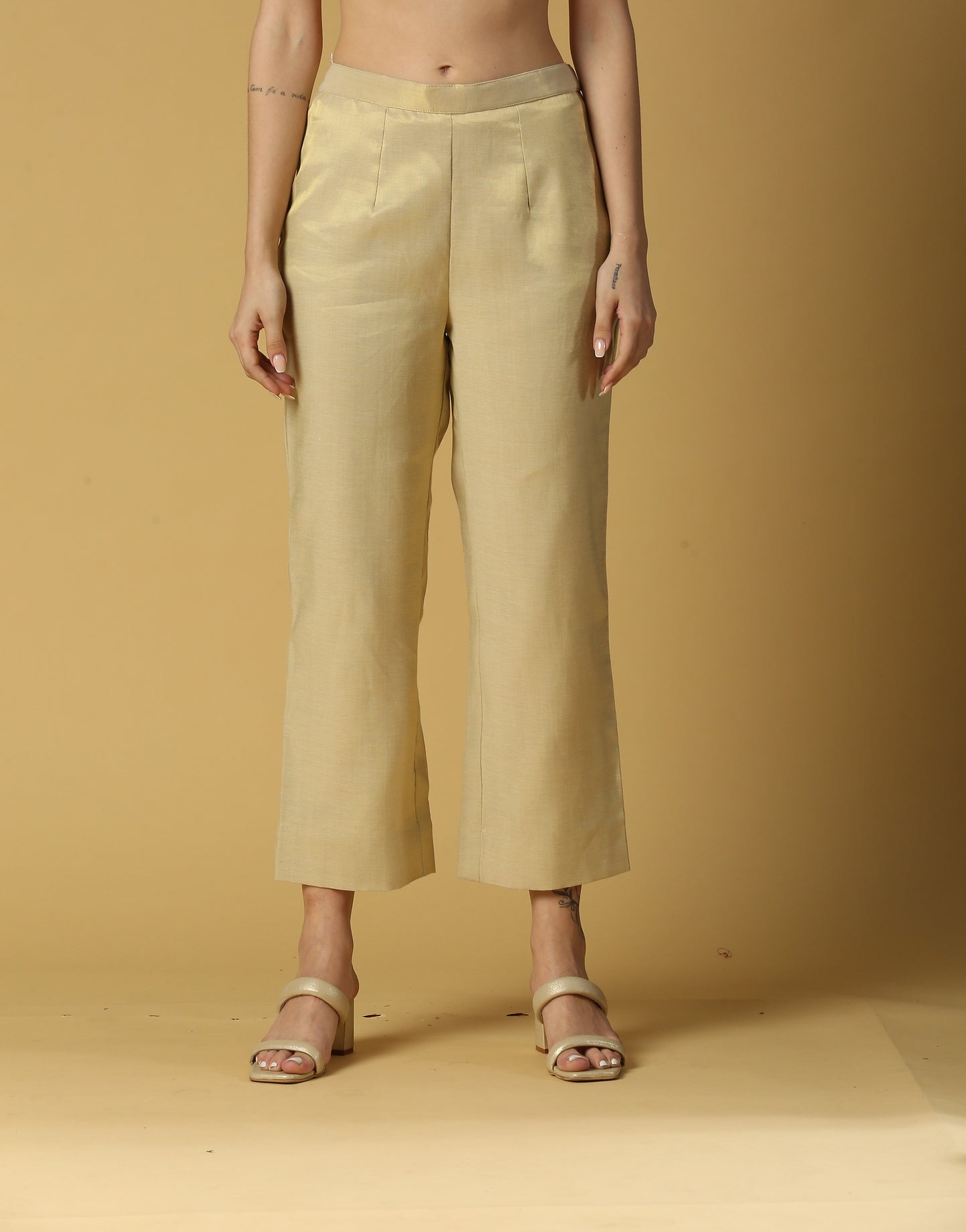 Nusrat Pant Bottoms-Gold