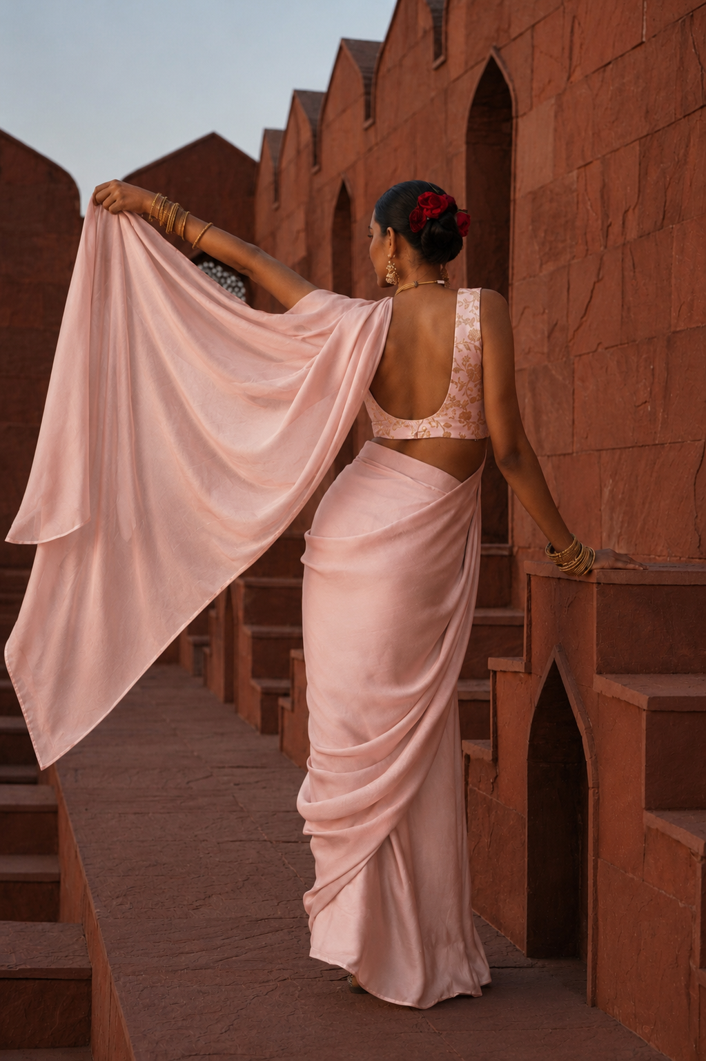 Ruhee pre draped saree set
