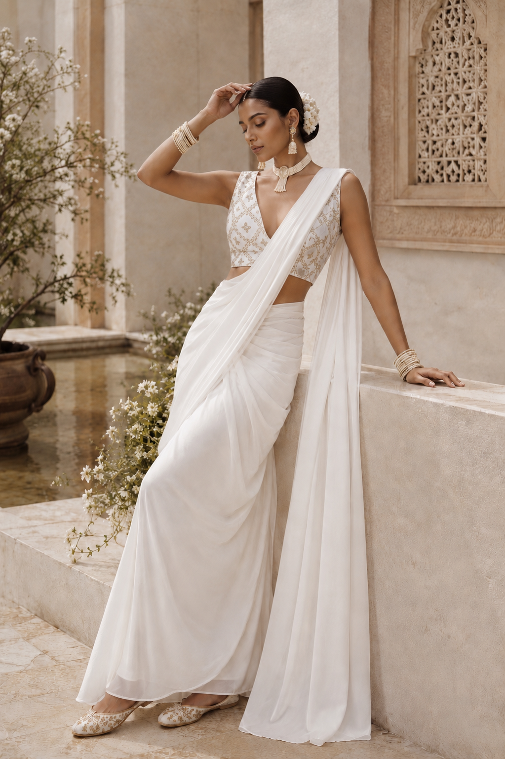 Ruhee pre draped saree set
