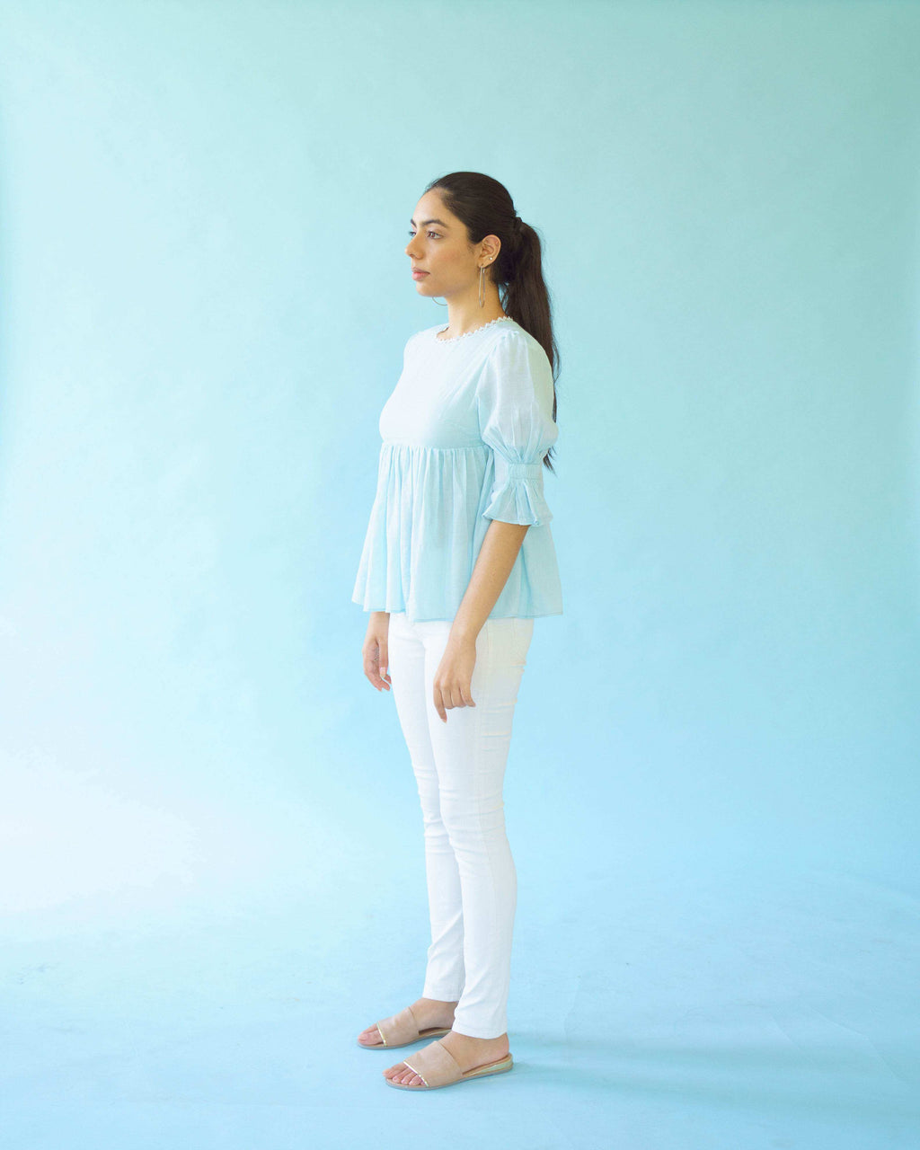 SERENA - TOP - Powder blue - Monk & Mei