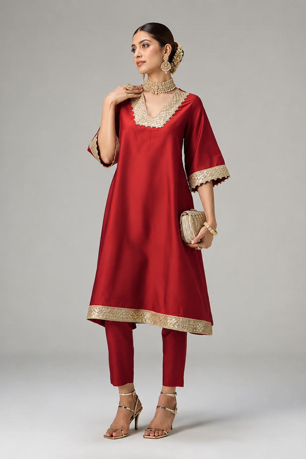 Zohra - Red Choga  Set
