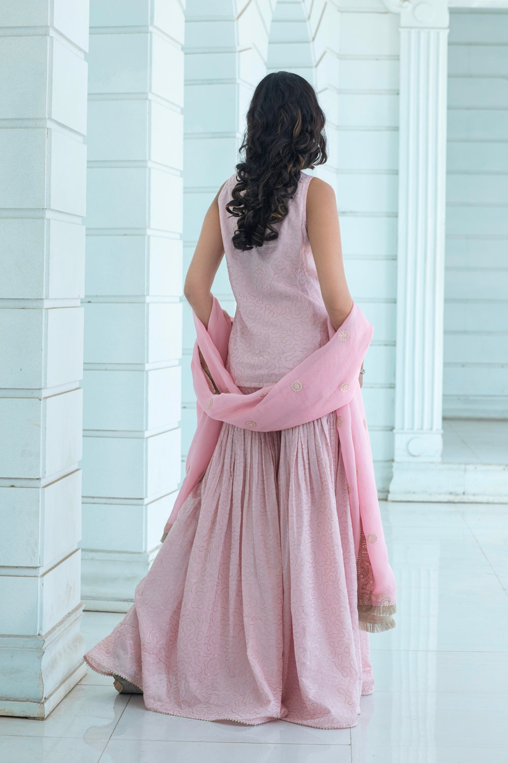 Stella Pink - Short Kurta Sharara Set
