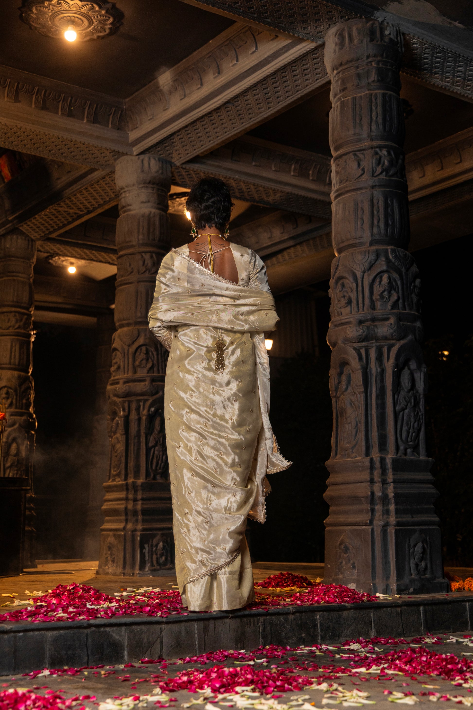 Hansini-Saree and Blouse set-Gold