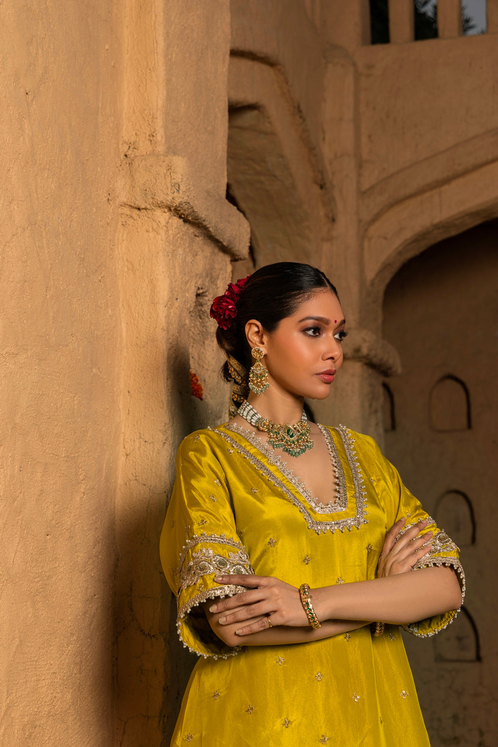 Navya- Kurta and Salwar Set- Musterd