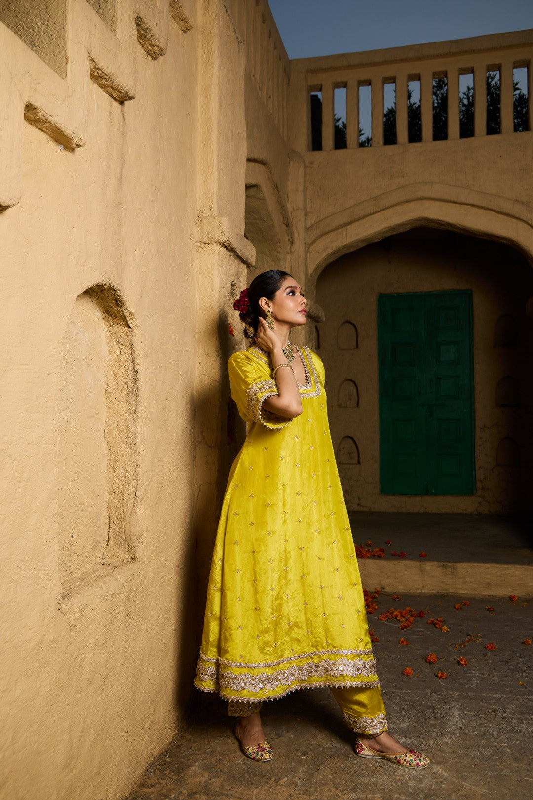 Navya- Kurta and Salwar Set- Musterd