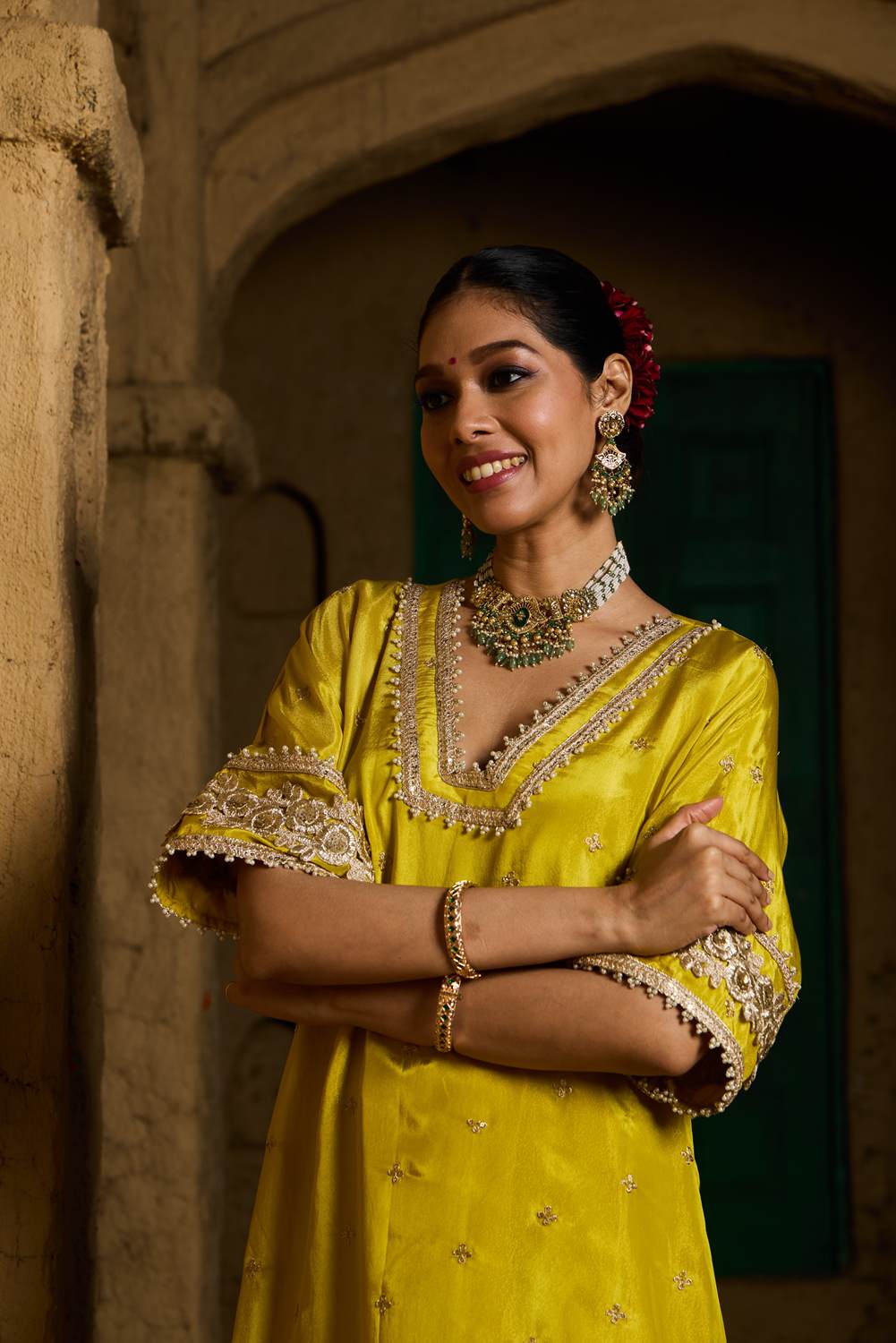 Navya- Kurta and Salwar Set- Musterd