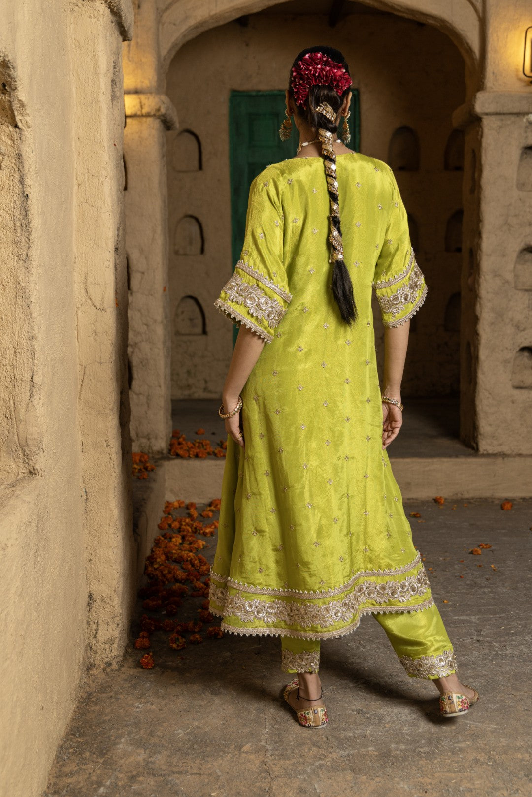 Navya- Kurta and Salwar Set- Lime Green