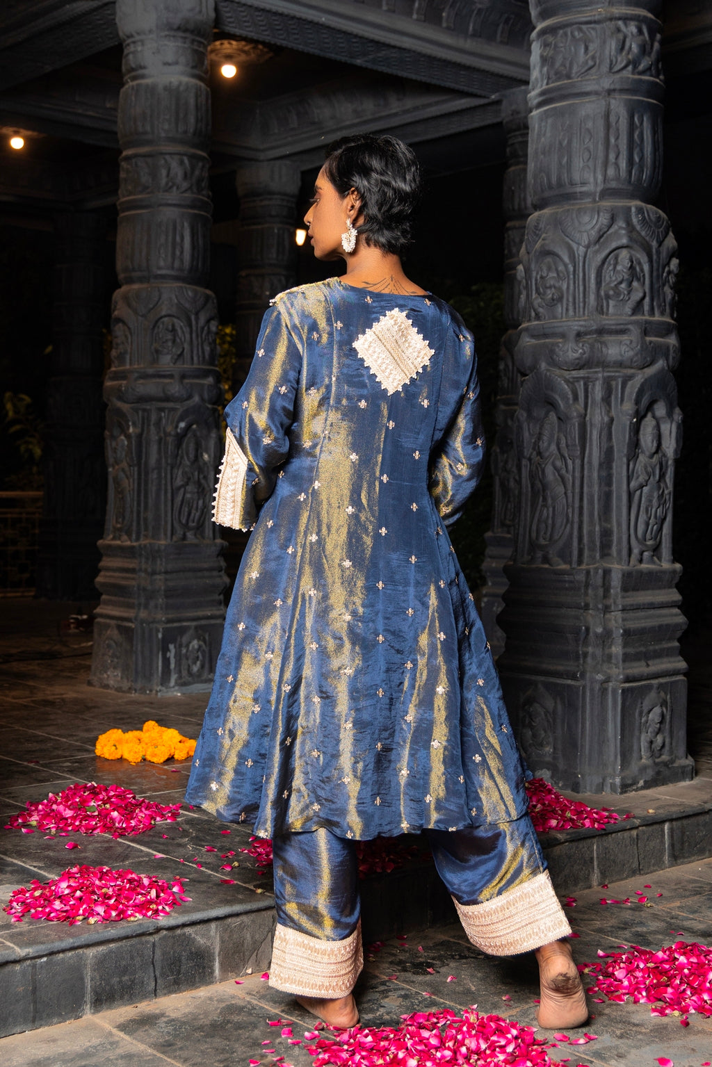 Bhavya- Kurta and Straight pants Set- Blue