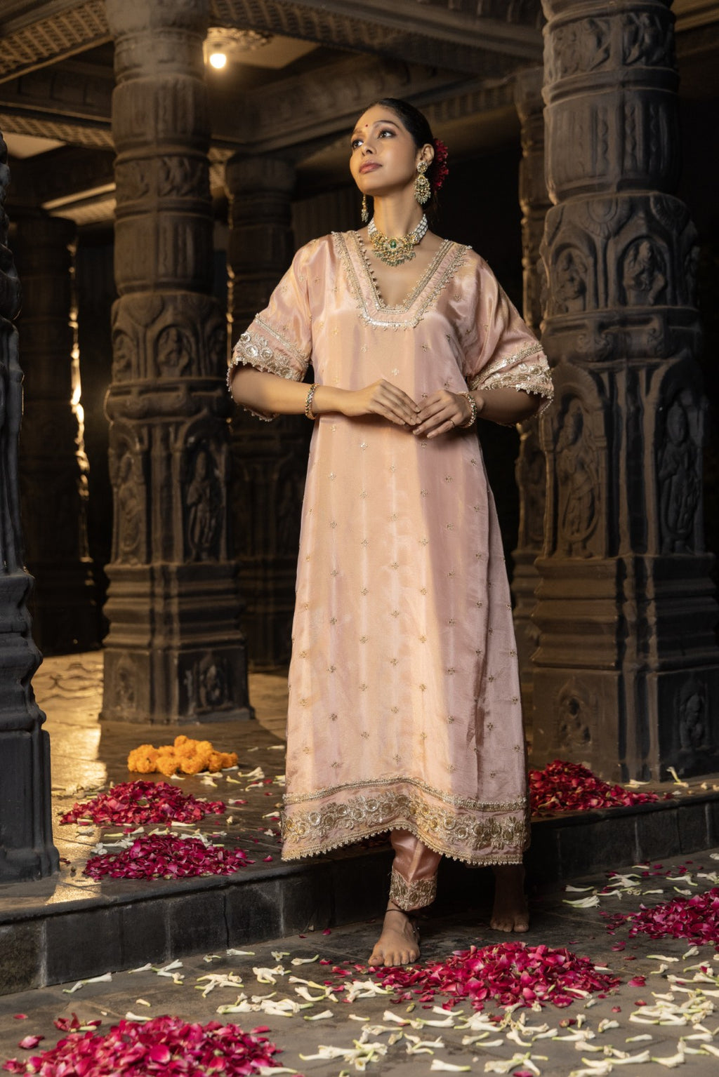 Navya- Kurta and Salwar Set- Blush Pink