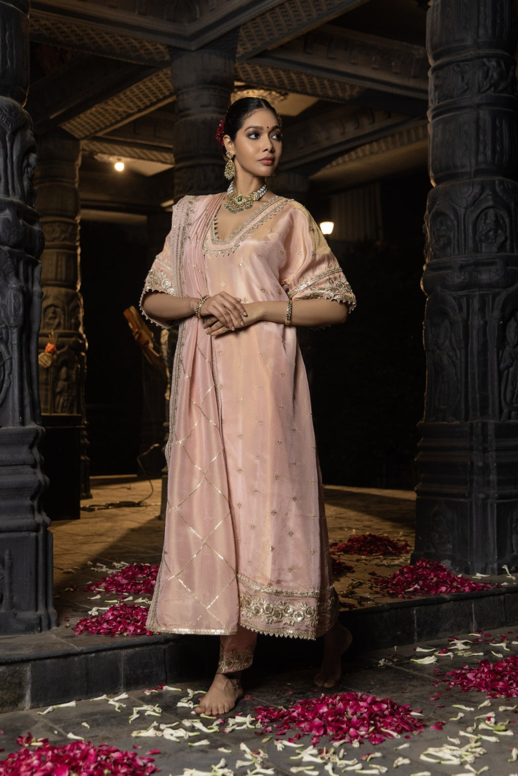 Manya- Kurta, Salwar and Dupatta- Blush Pink