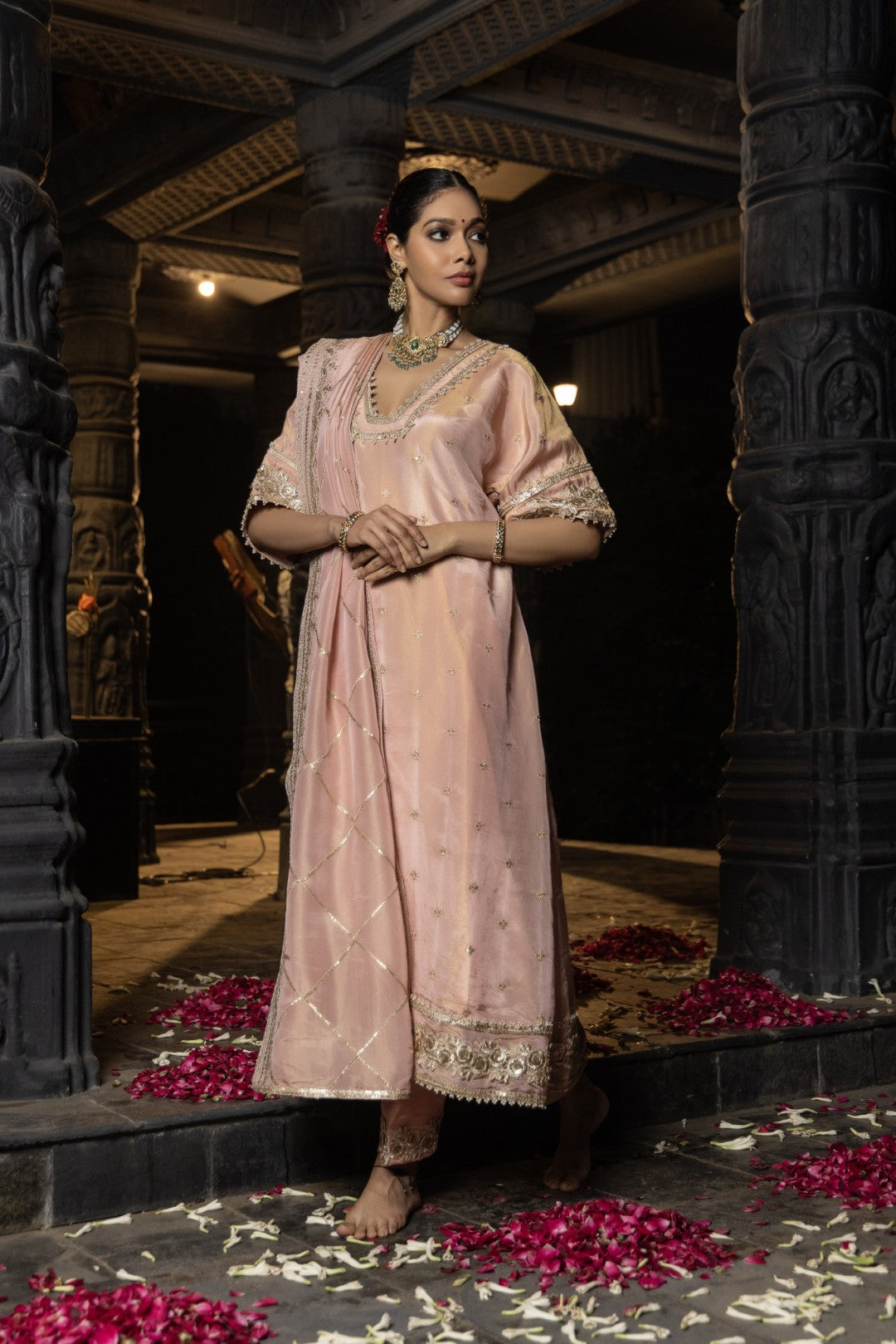 Manya- Kurta, Salwar and Dupatta- Blush Pink