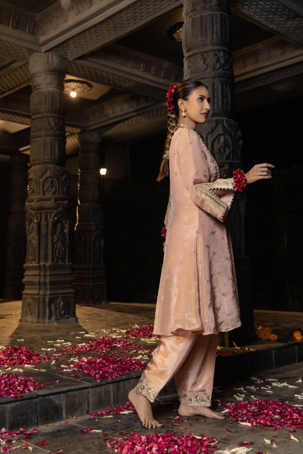 Niara- Kurta and Straight pants Set- Blush Pink
