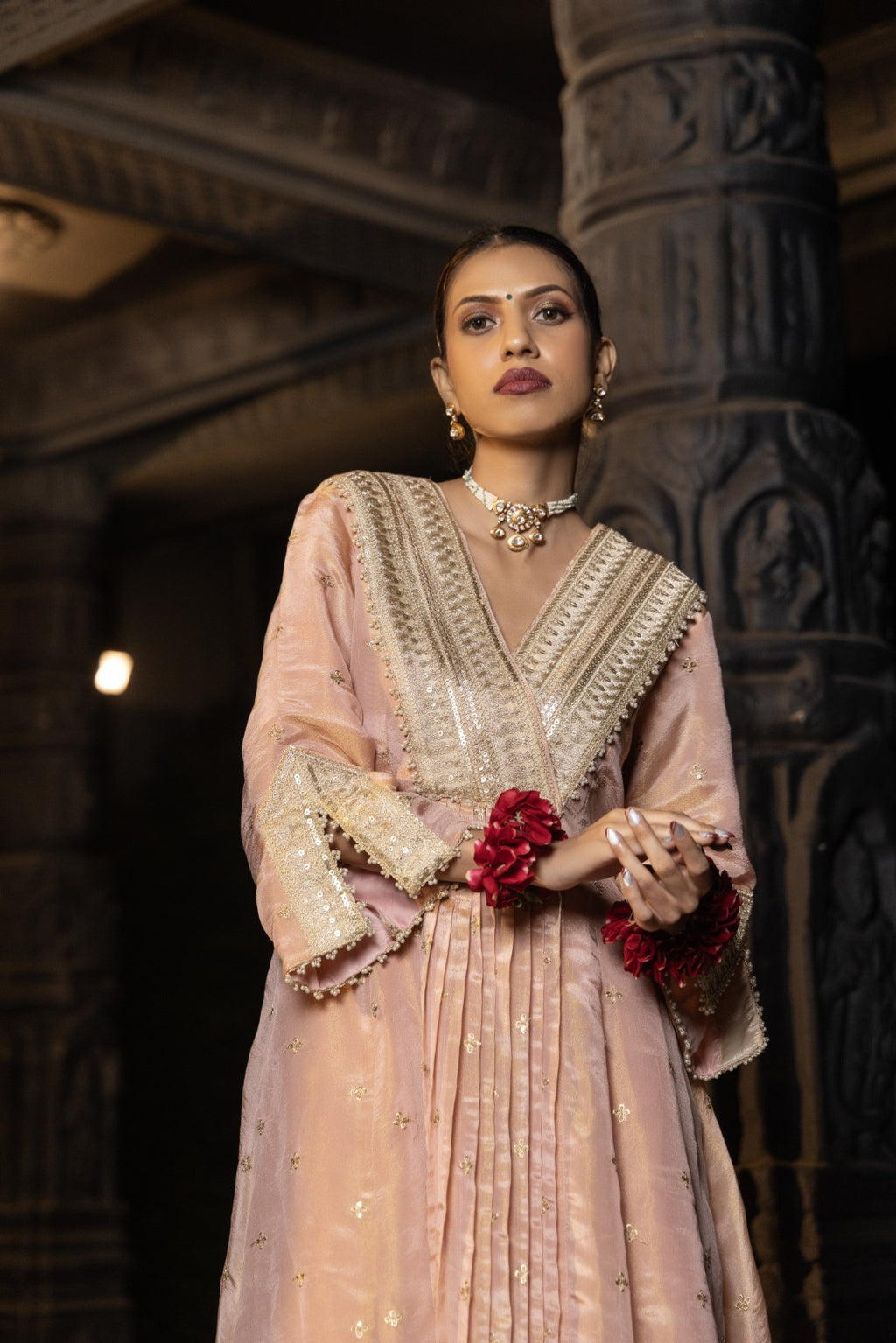 Niara- Kurta and Straight pants Set- Blush Pink