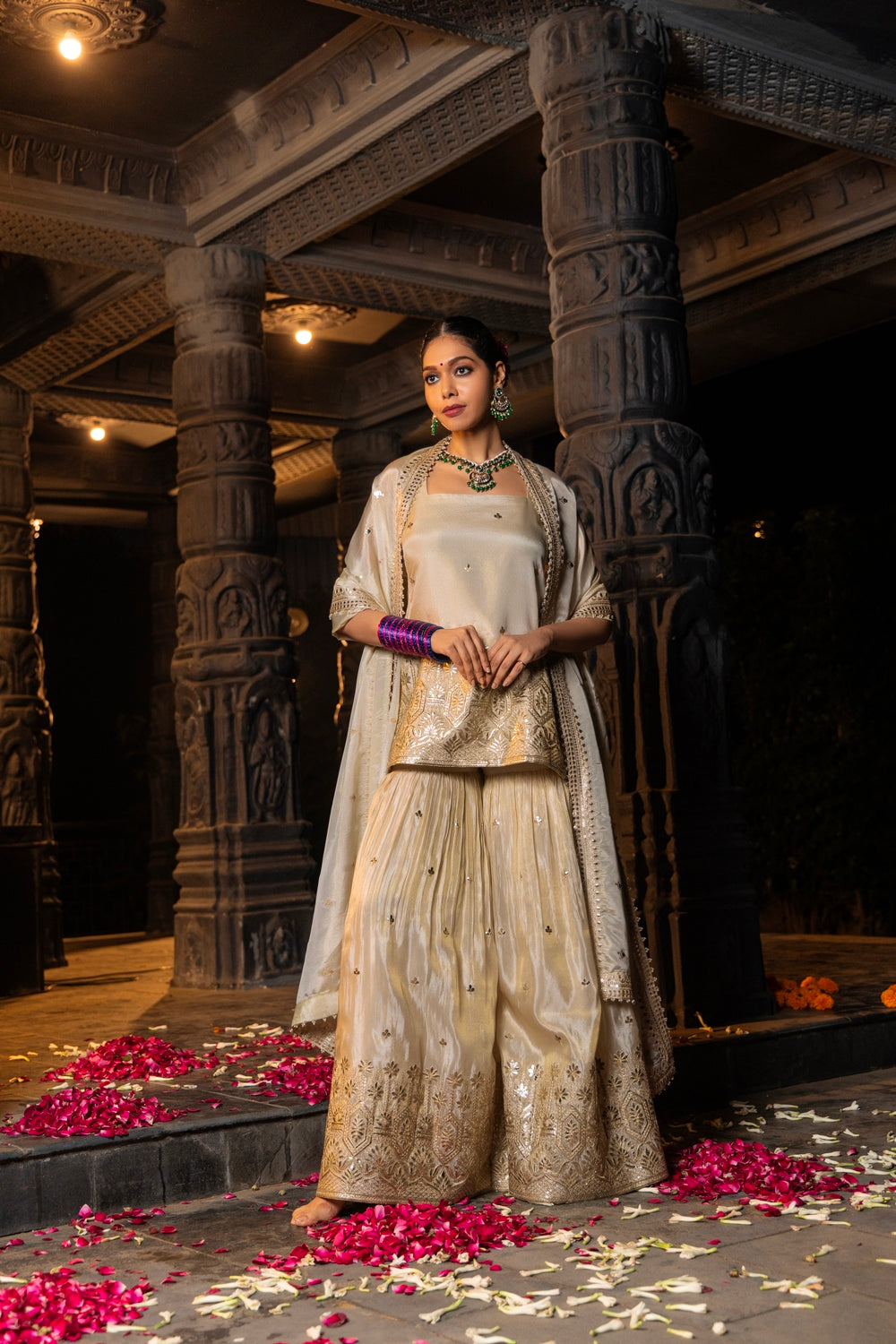 Kashvi- Short Kurta, Sharara And Dupatta