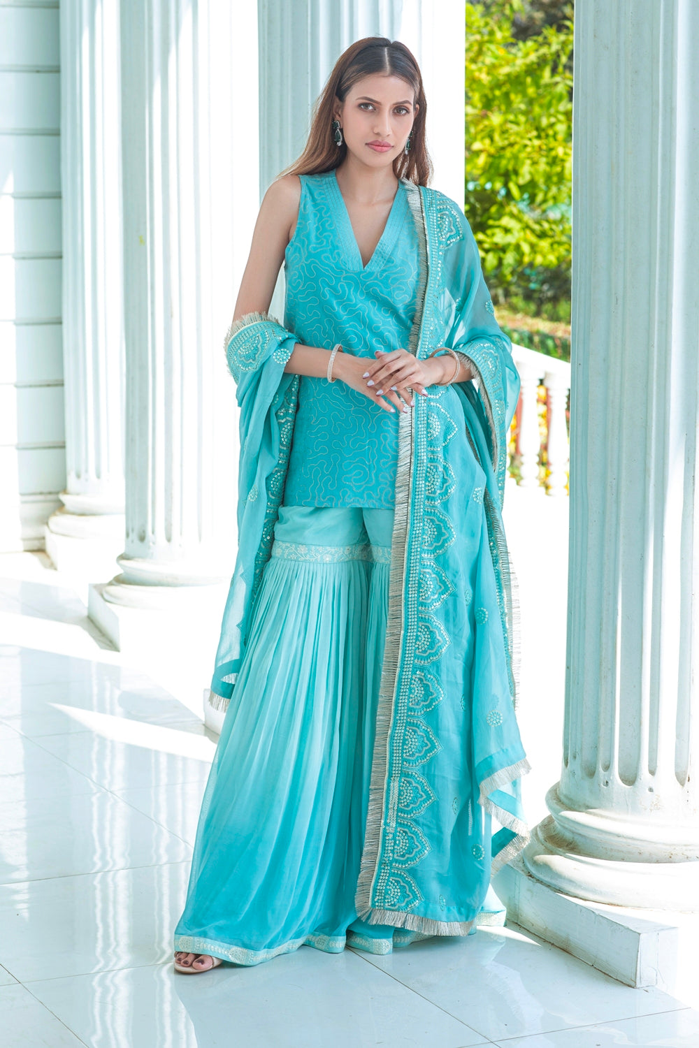Stella - Short Kurta Sharara Set