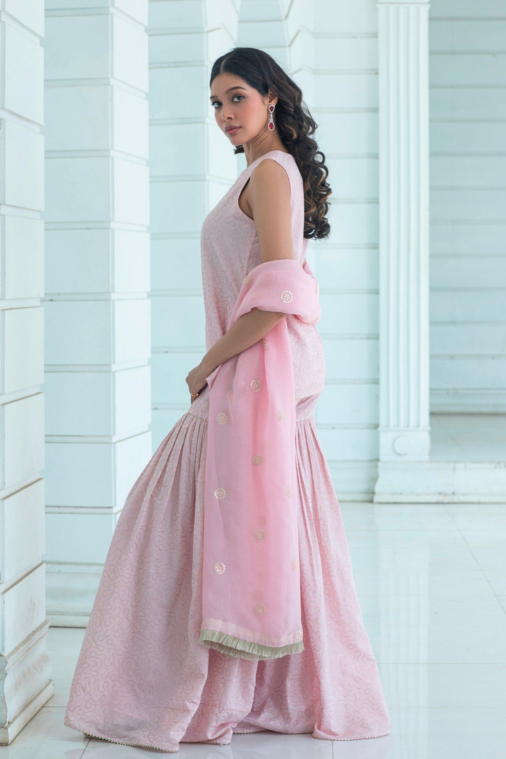 Stella Pink - Short Kurta Sharara Set