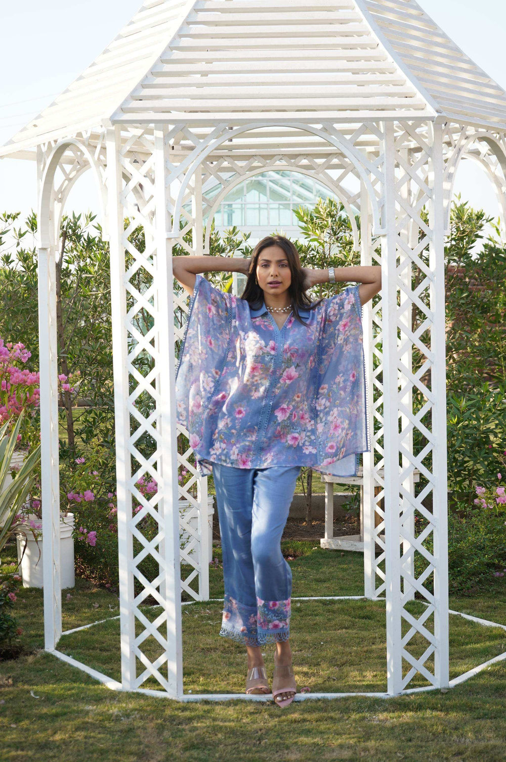 Dahlia Kaftan Top - Blue - Monk & Mei