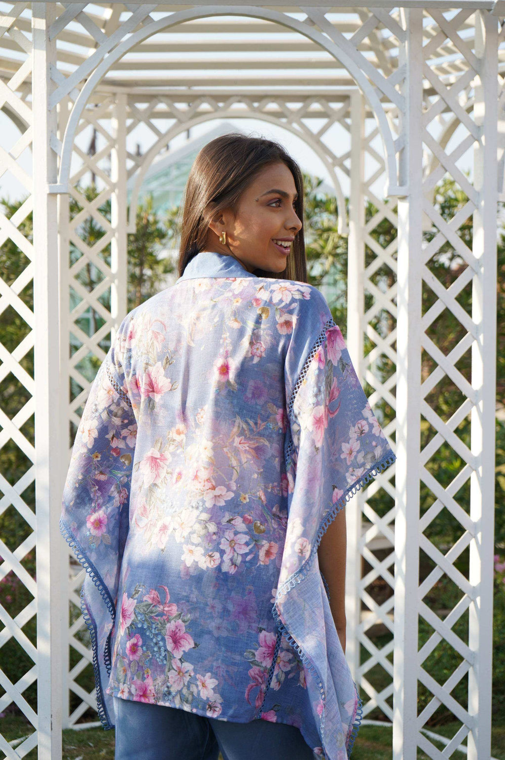 Dahlia Kaftan Top - Blue - Monk & Mei