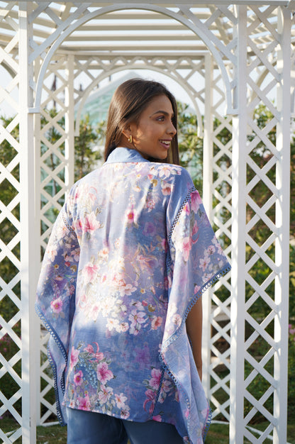 Dahlia Kaftan Top - Blue