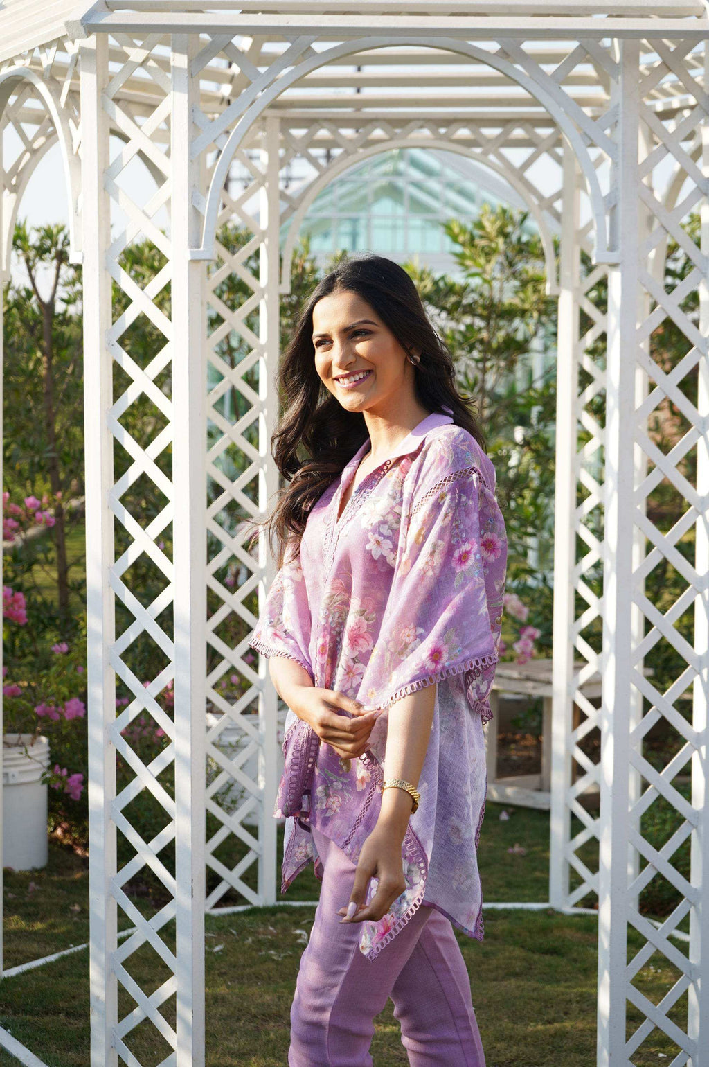 Dahlia Kaftan Top - Lilac - Monk & Mei