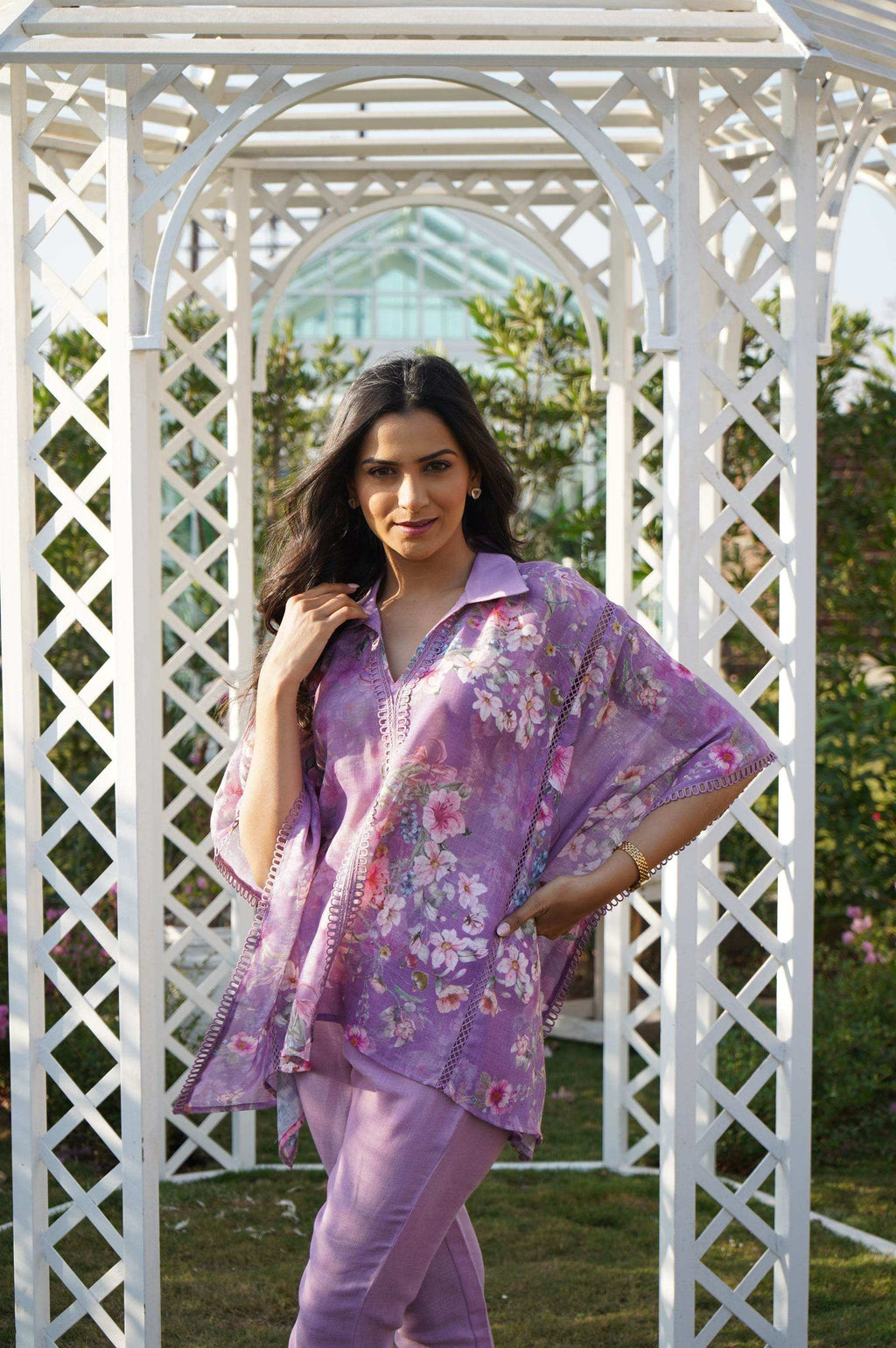Dahlia Kaftan Top - Lilac - Monk & Mei
