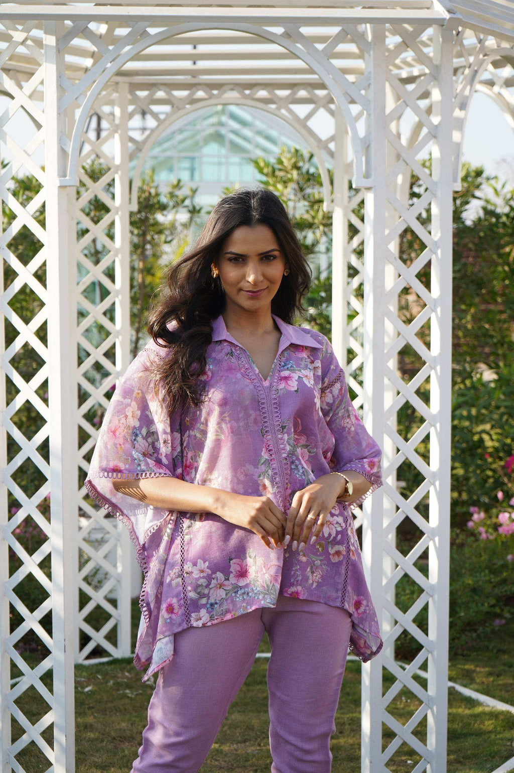 Dahlia Kaftan Top - Lilac - Monk & Mei