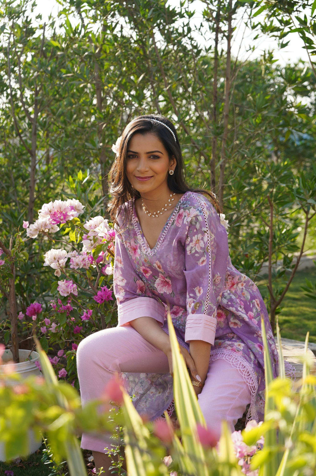 Daphne Kaftan Top - Lilac - Monk & Mei