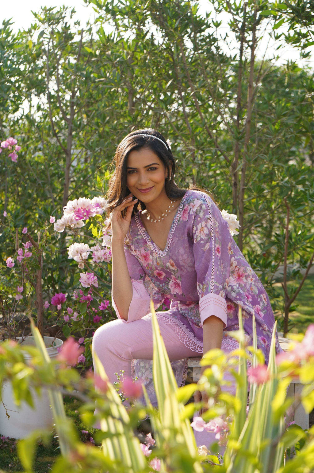 Daphne Kaftan Top - Lilac - Monk & Mei