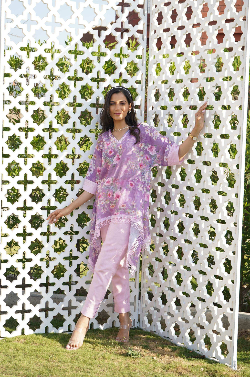 Daphne Kaftan Top - Lilac - Monk & Mei
