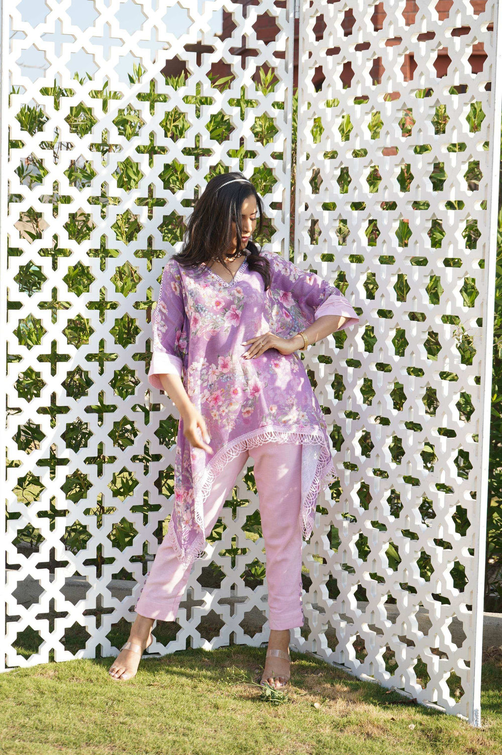 Daphne Kaftan Top - Lilac - Monk & Mei