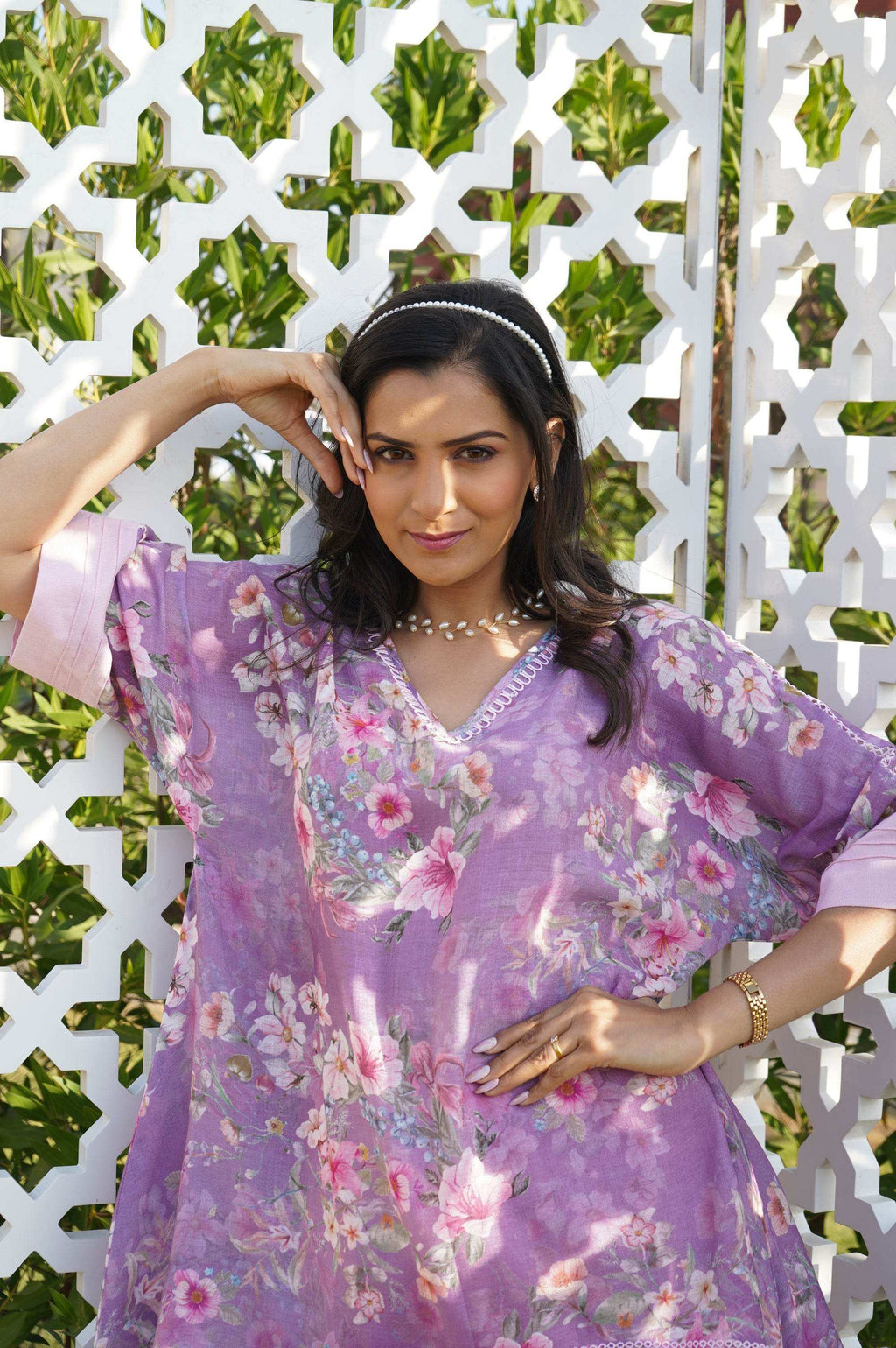 Daphne Kaftan Top - Lilac - Monk & Mei